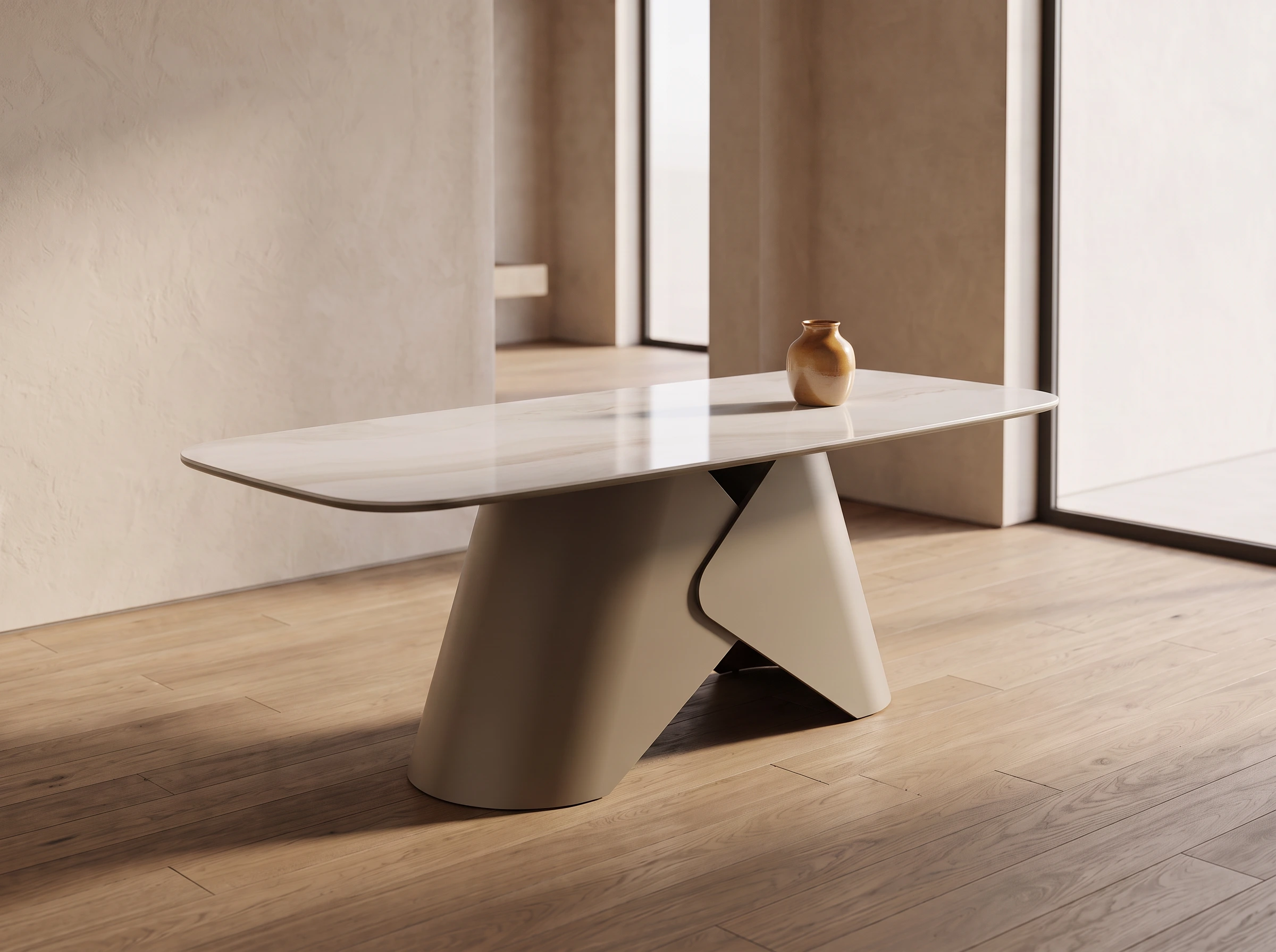 Pera 210cm · Calacatta Gold Seramik Yemek Masası