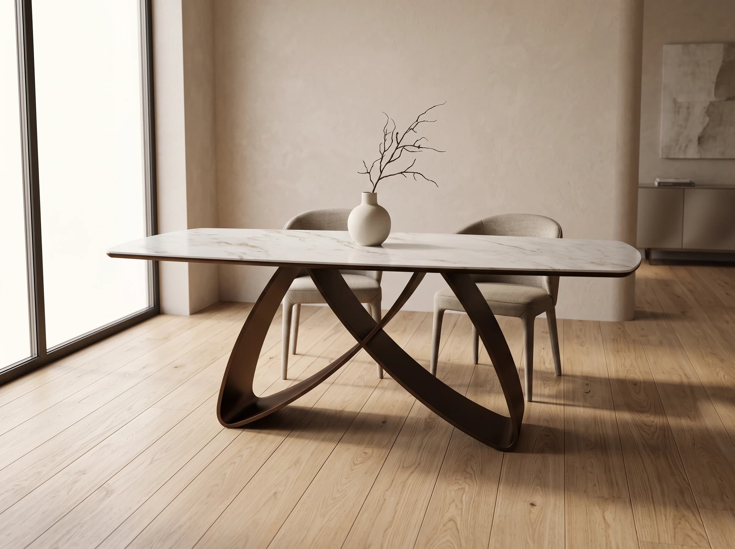 Luna 210cm · Florence Seramik Yemek Masası