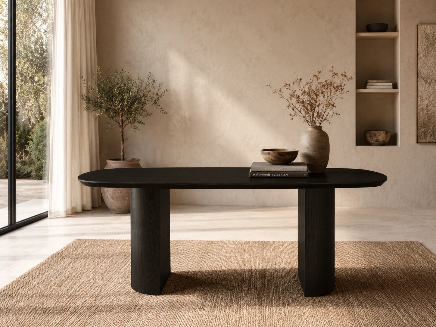 Natura Frezeli 190cm · Zwart Eiken Eettafel