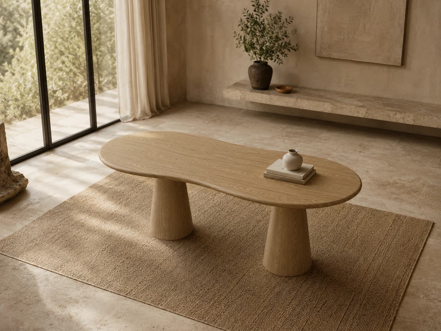 Organic C 205cm · Natural Oak Dining Table
