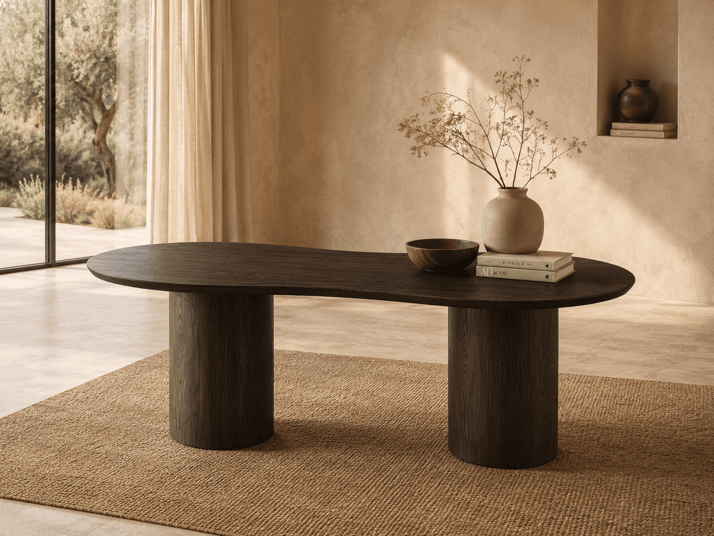 Organic Facet 205cm · Dunkle Eiche Esstisch