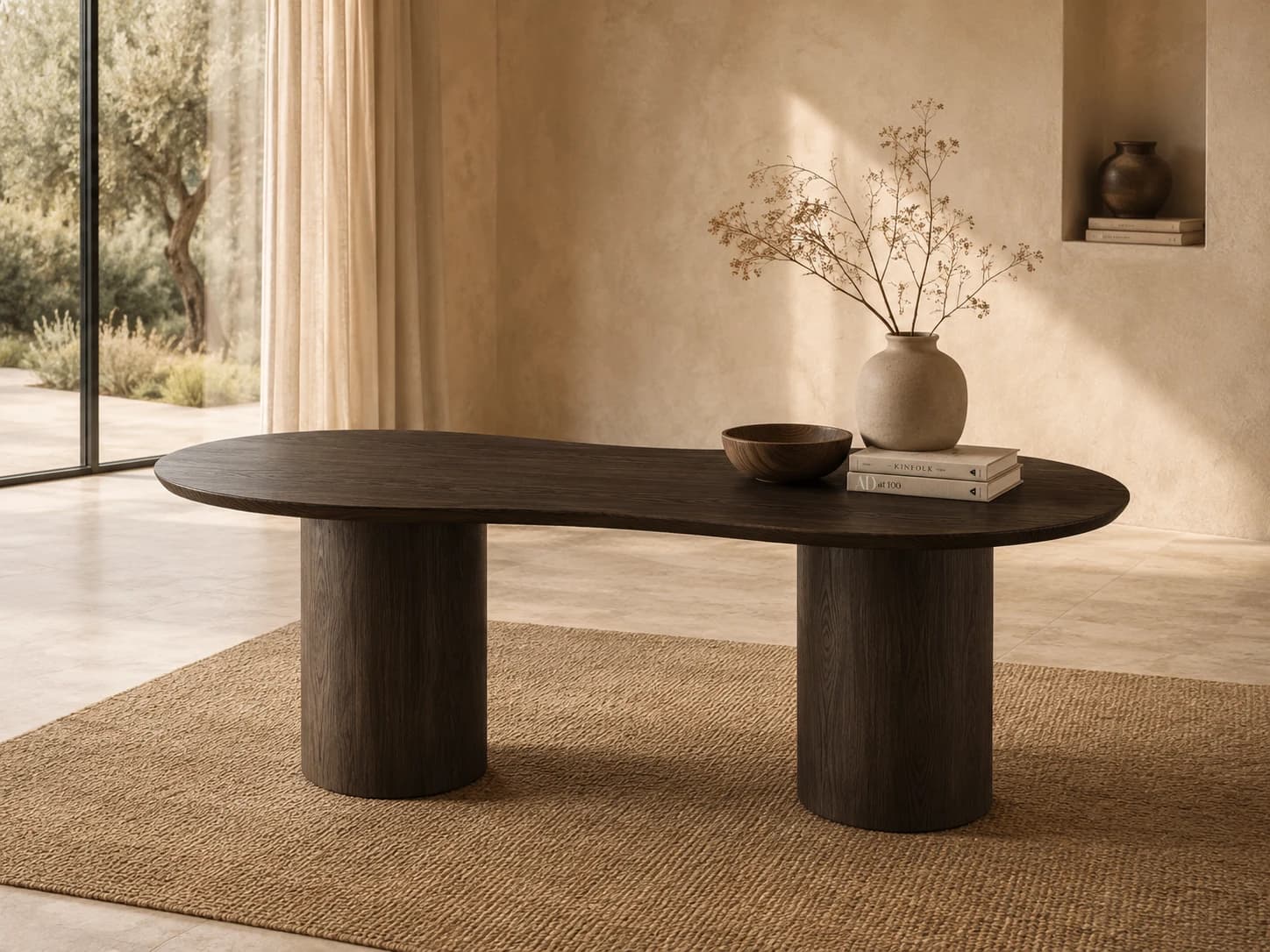 Organic Facet 205cm · Donker Eiken Eettafel