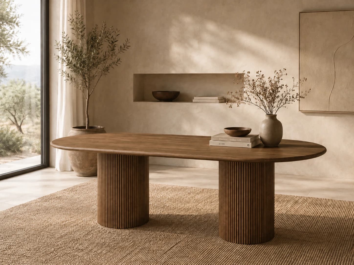 Oval C 205cm · Nussbaum-Esstisch
