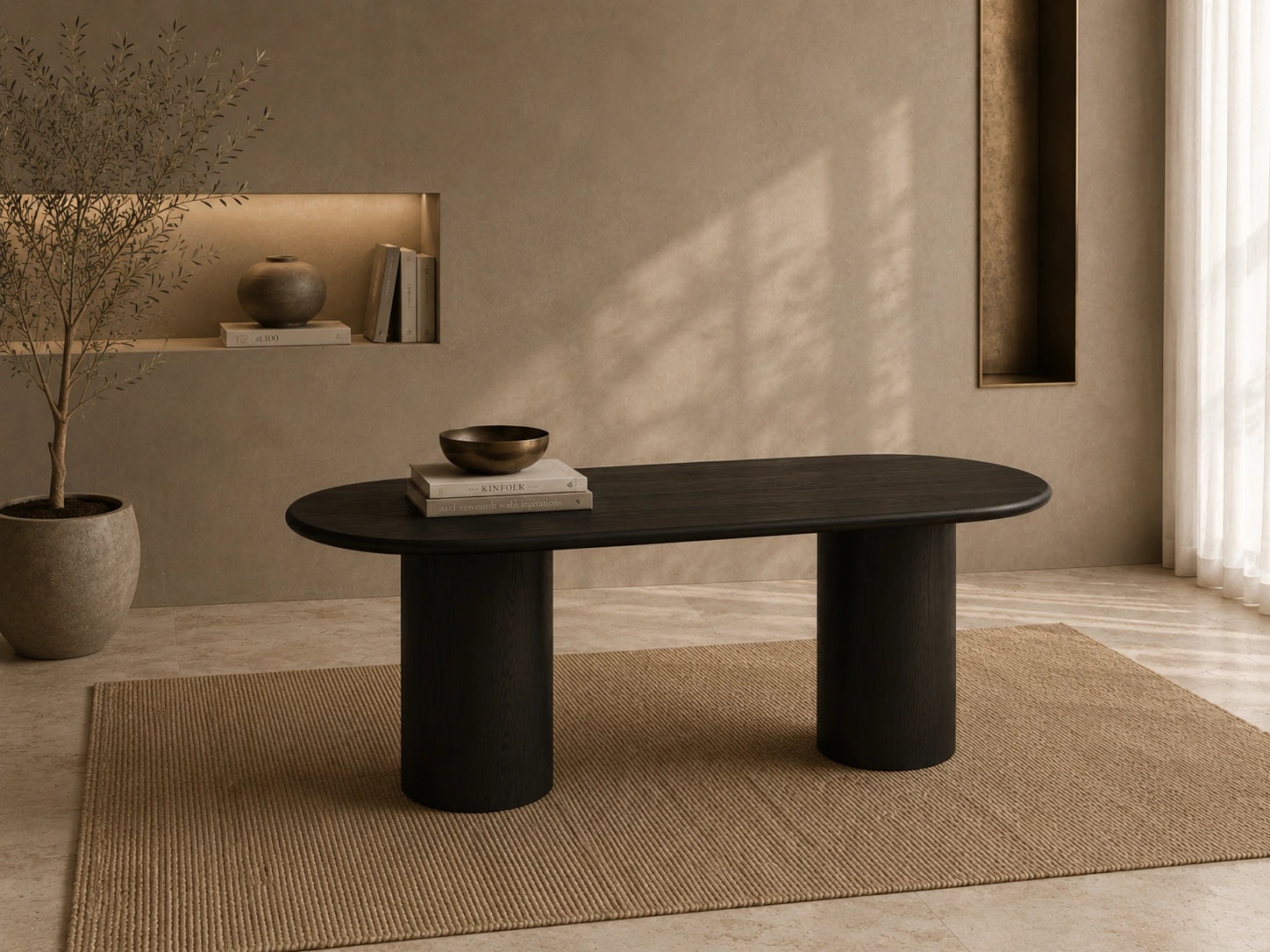 Oval C 205 · Eiche Schwarz